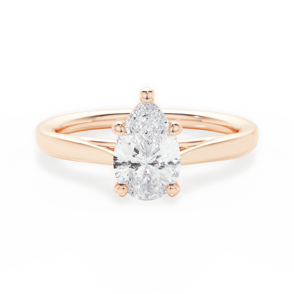 14kt Rose Gold/18kt Rose Gold/pear/top