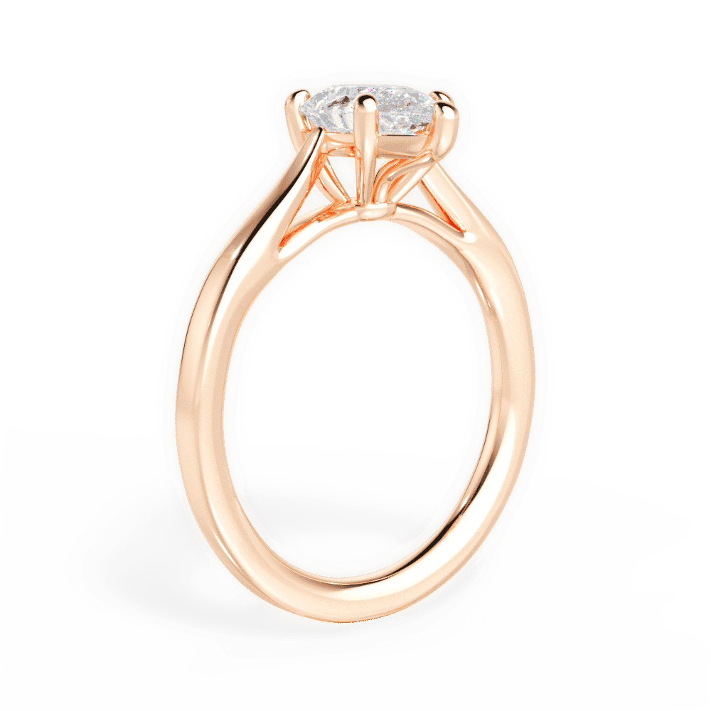 14kt Rose Gold/18kt Rose Gold/pear/front