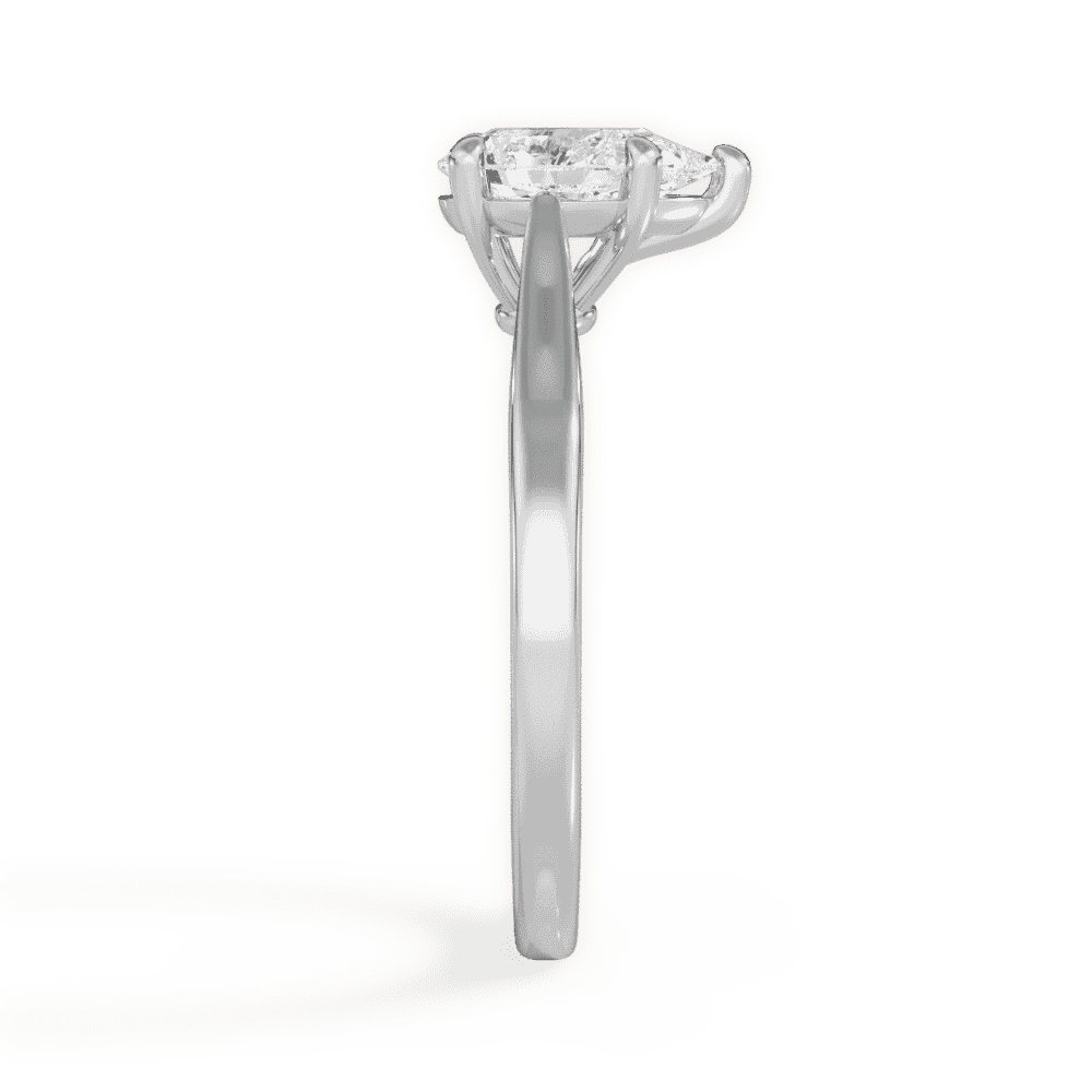 14kt White Gold/18kt White Gold/Platinum/pear/side