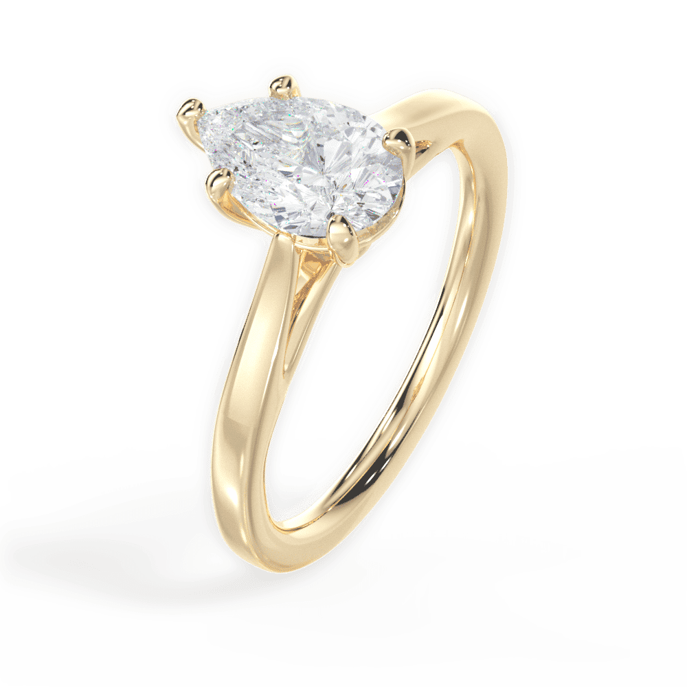 14kt Yellow Gold/18kt Yellow Gold/pear/perspective