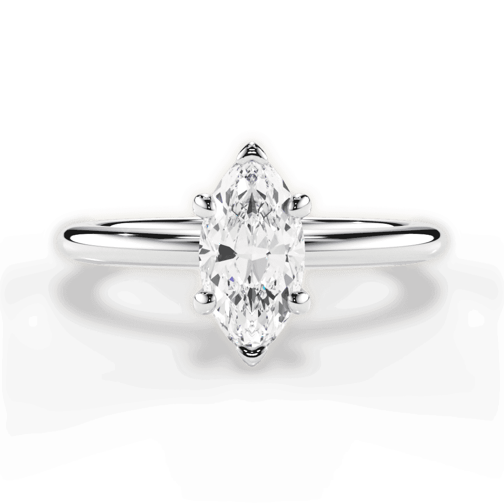 14kt White Gold/18kt White Gold/Platinum/marquise/top