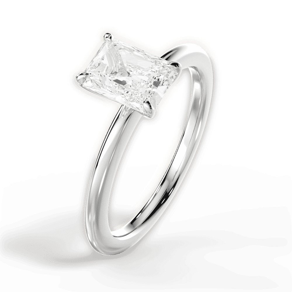 14kt White Gold/18kt White Gold/Platinum/radiant/perspective