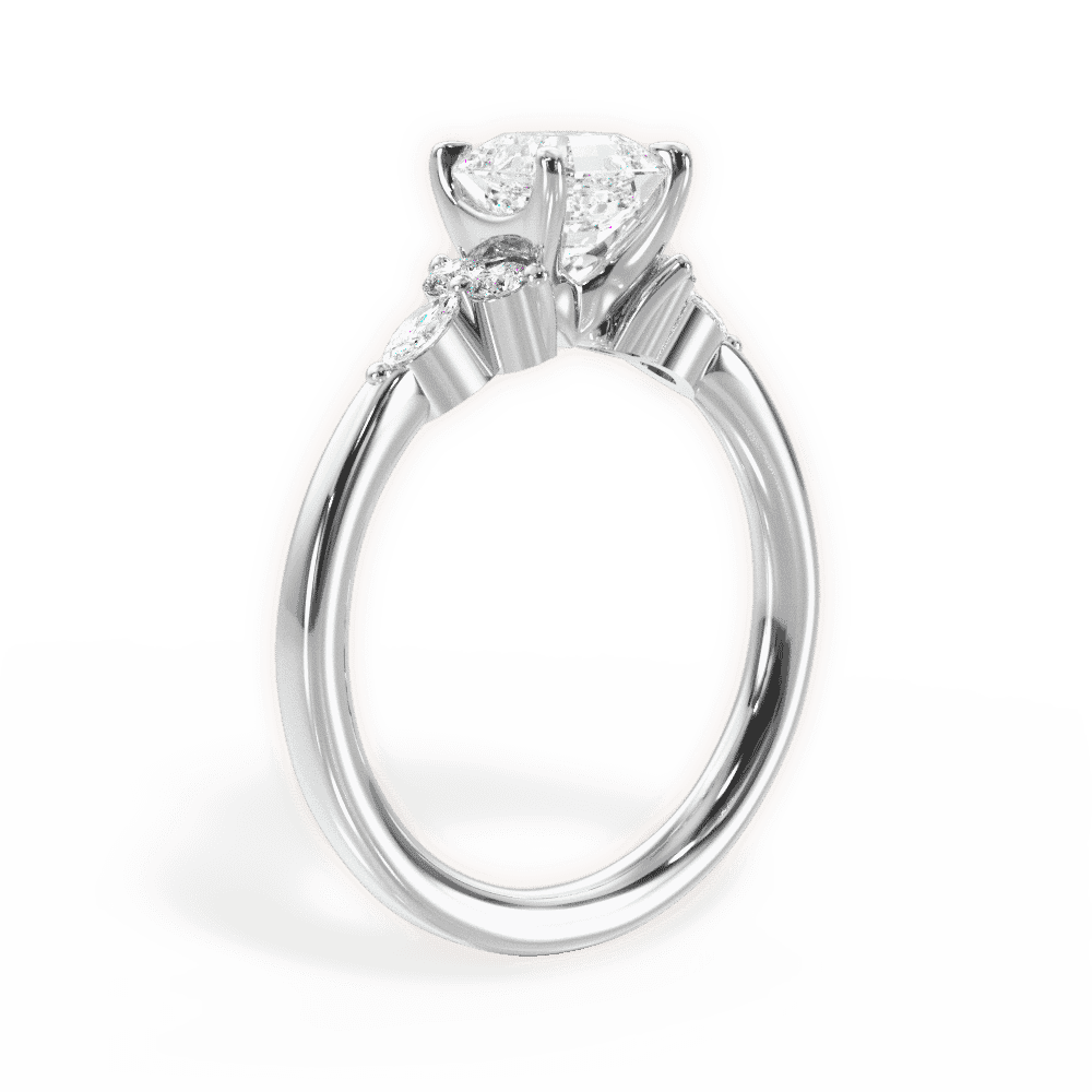 14kt White Gold/18kt White Gold/Platinum/asscher/front
