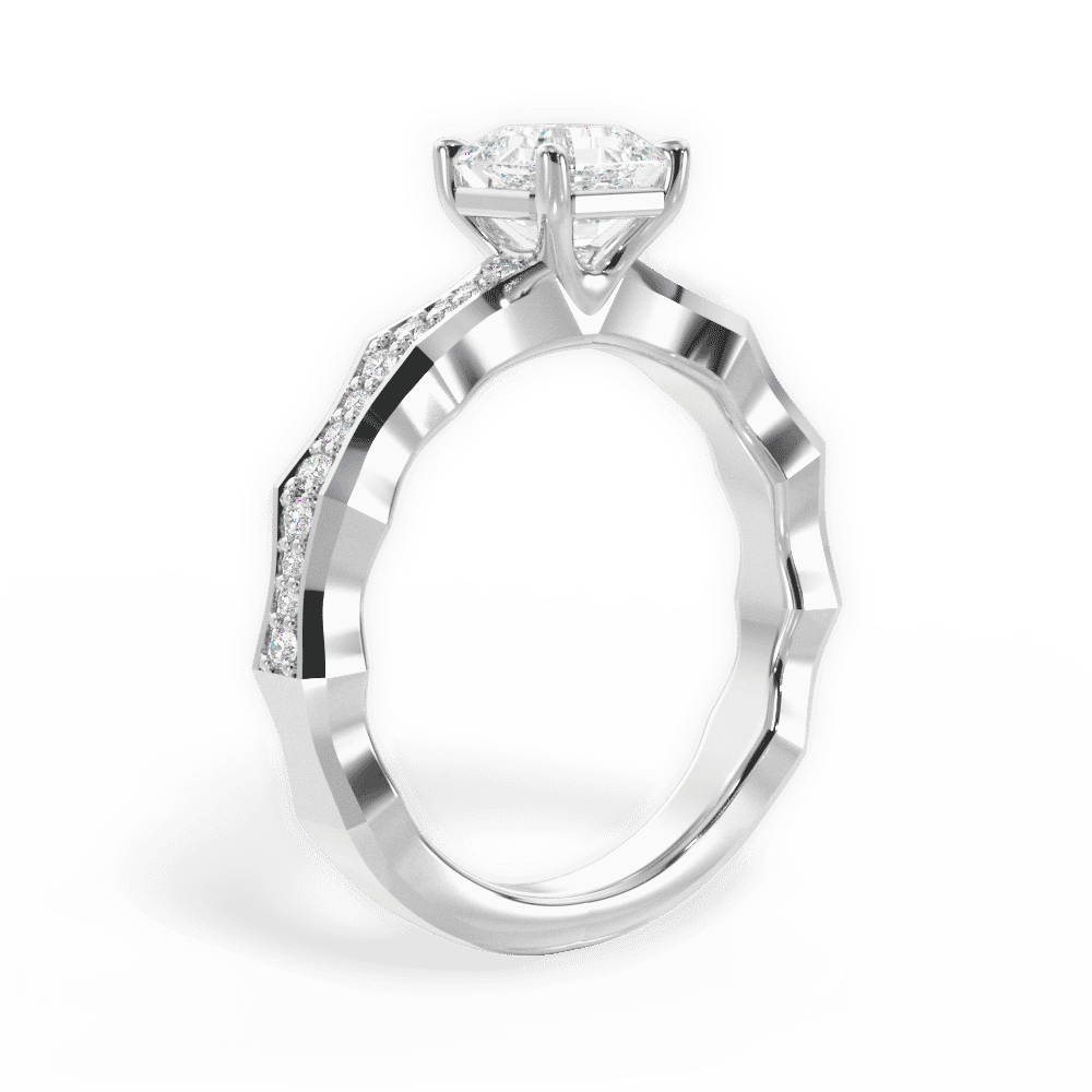 14kt White Gold/18kt White Gold/Platinum/asscher/front