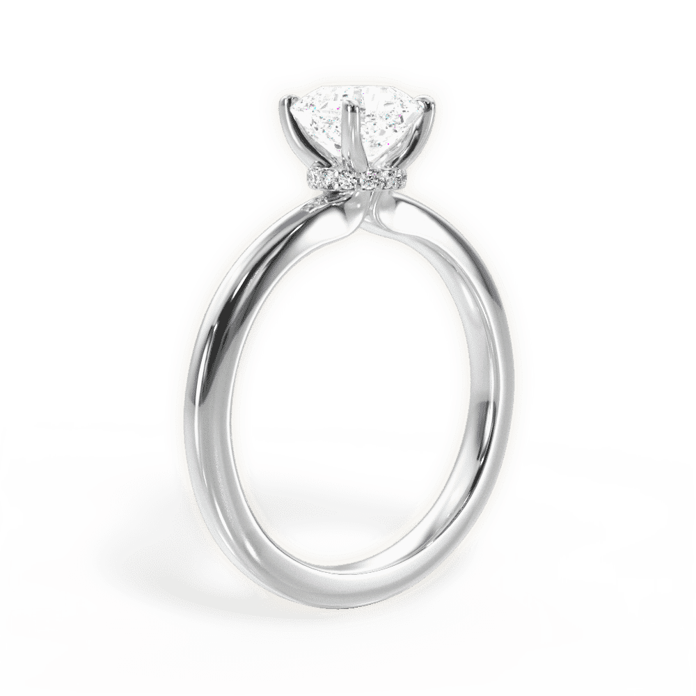 14kt White Gold/18kt White Gold/Platinum/asscher/front