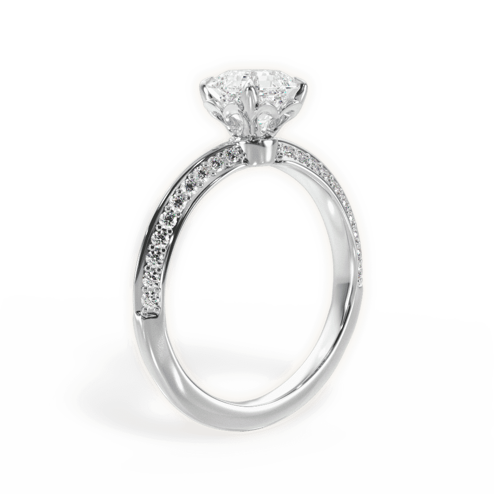 14kt White Gold/18kt White Gold/Platinum/asscher/front