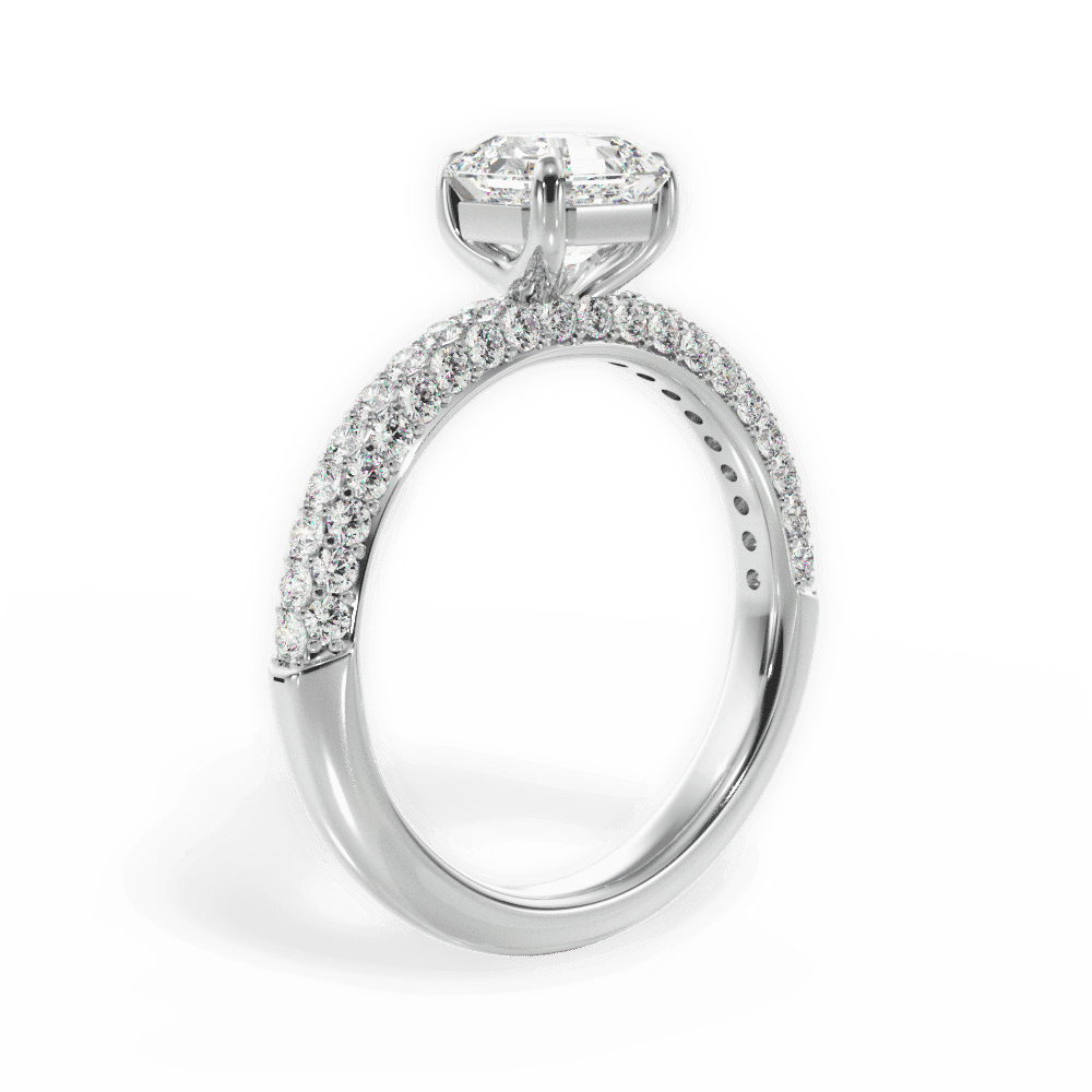 14kt White Gold/18kt White Gold/Platinum/asscher/front