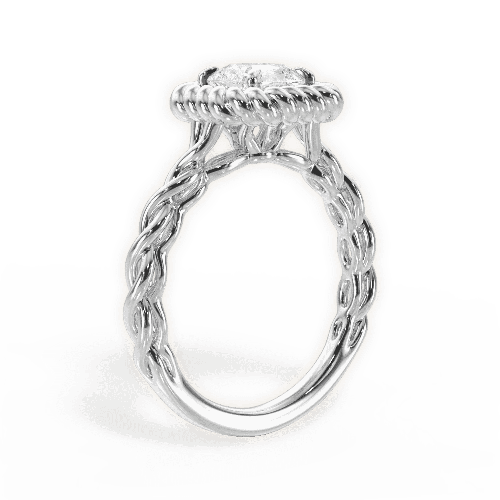 14kt White Gold/18kt White Gold/Platinum/asscher/front
