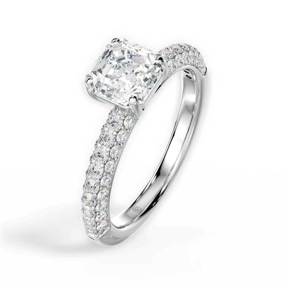 14kt White Gold/18kt White Gold/Platinum/asscher/perspective