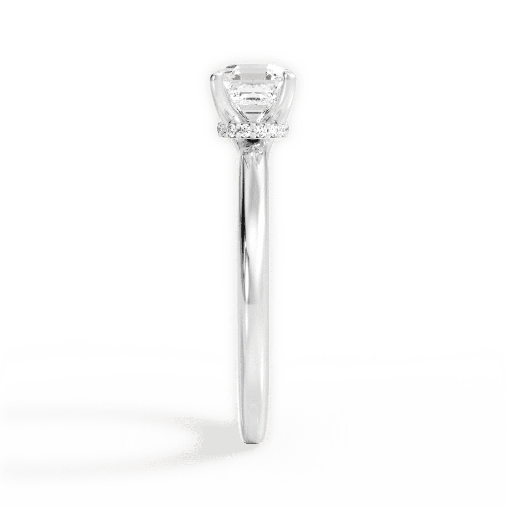14kt White Gold/18kt White Gold/Platinum/asscher/perspective