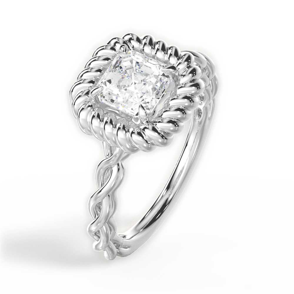 14kt White Gold/18kt White Gold/Platinum/asscher/perspective