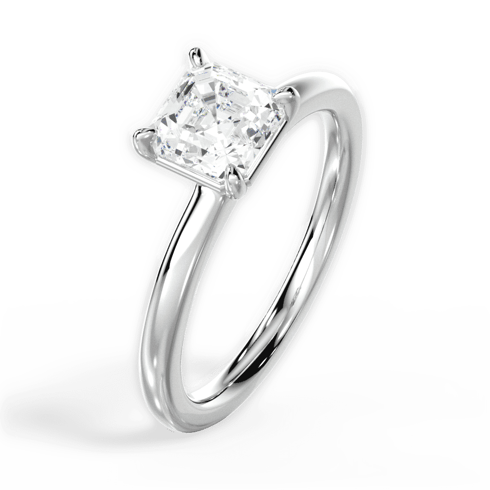 14kt White Gold/18kt White Gold/Platinum/asscher/perspective