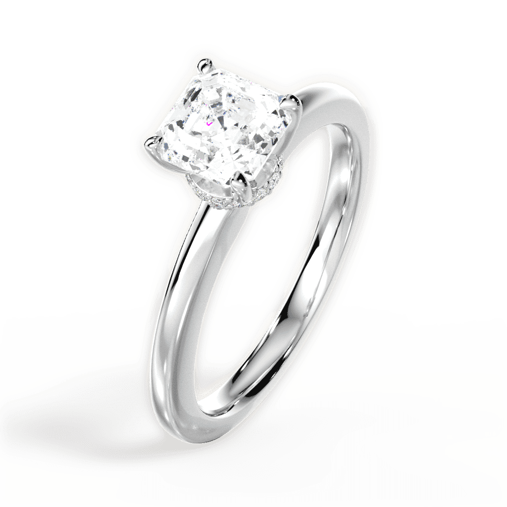 14kt White Gold/18kt White Gold/Platinum/asscher/side