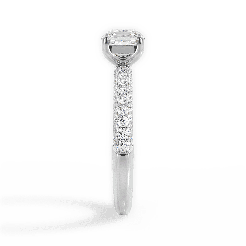 14kt White Gold/18kt White Gold/Platinum/asscher/side