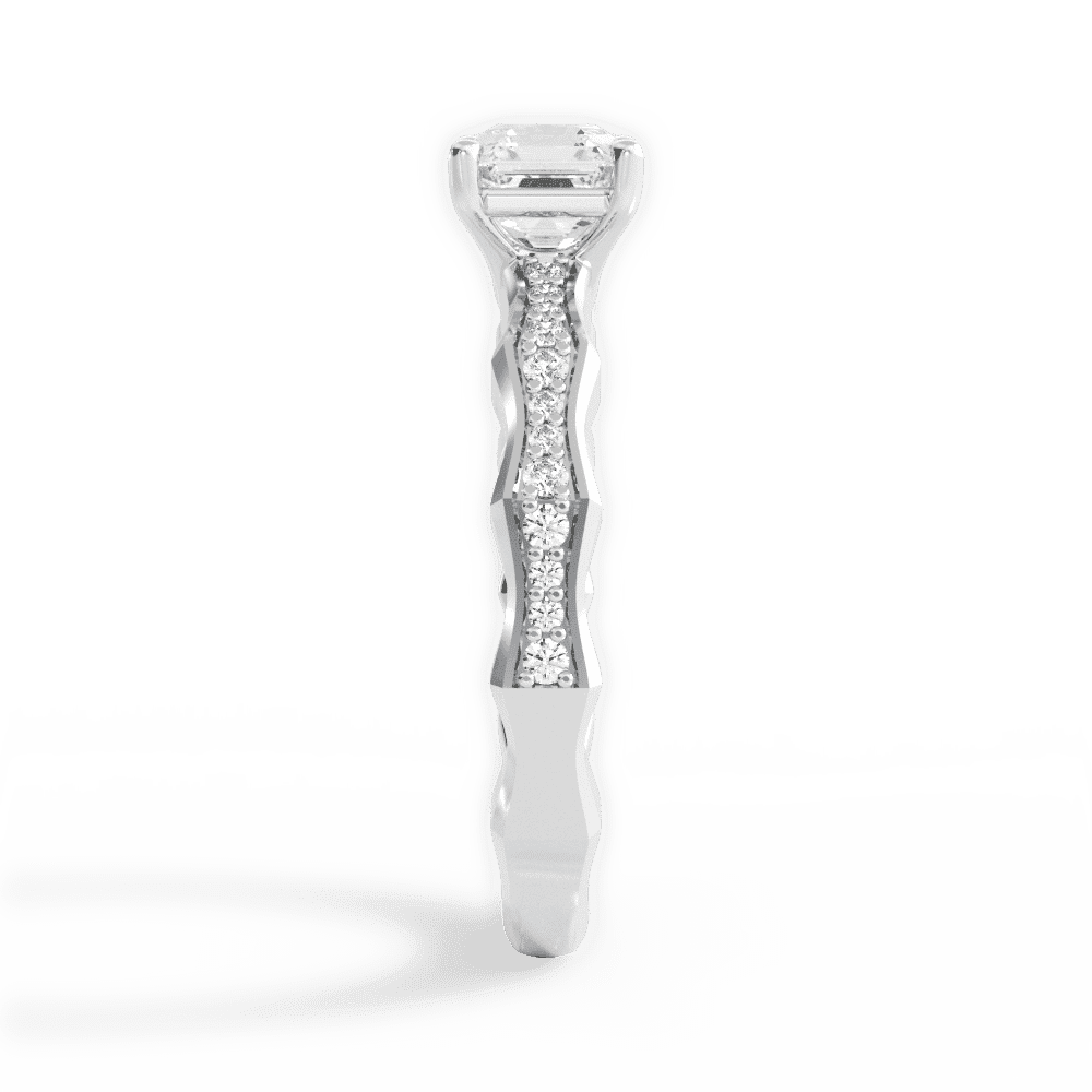 14kt White Gold/18kt White Gold/Platinum/asscher/side