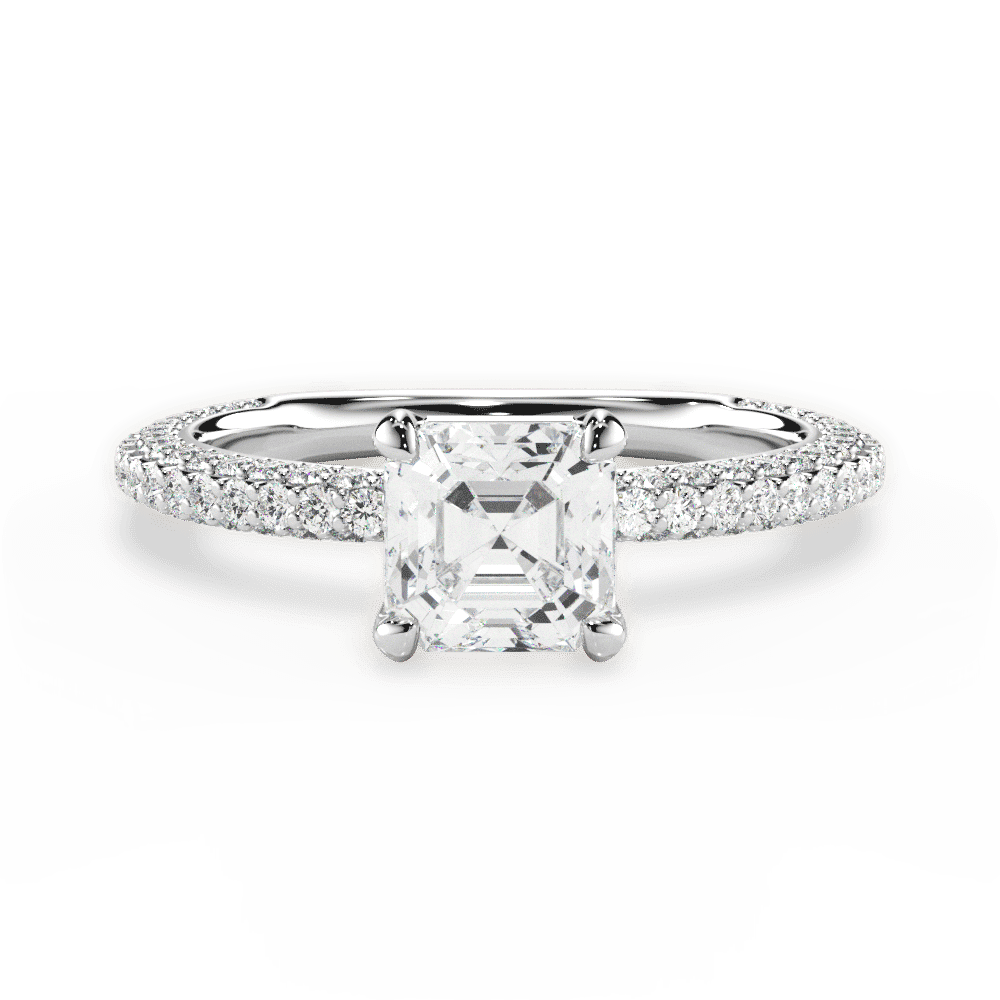 14kt White Gold/18kt White Gold/Platinum/asscher/top