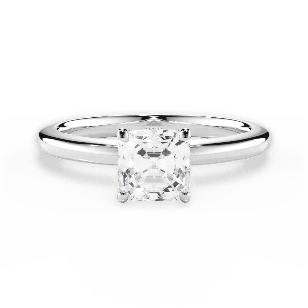 14kt White Gold/18kt White Gold/Platinum/asscher/top