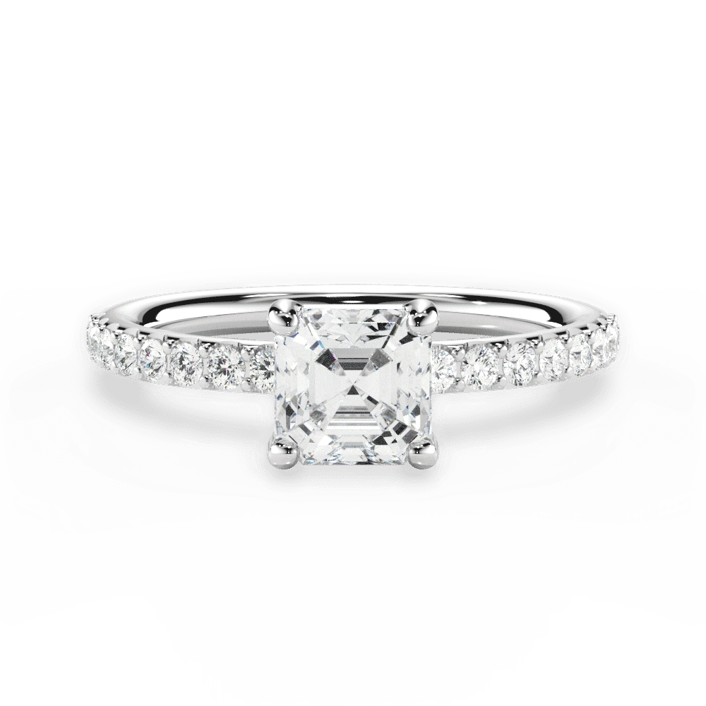 14kt White Gold/18kt White Gold/Platinum/asscher/top