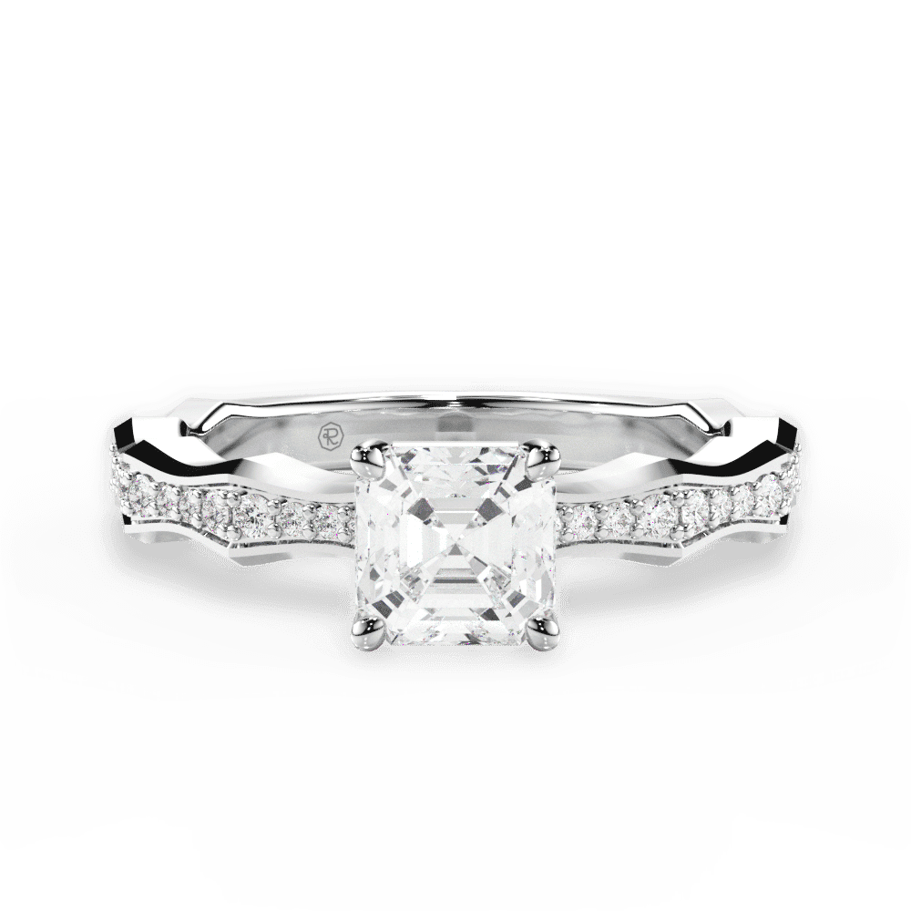 14kt White Gold/18kt White Gold/Platinum/asscher/top
