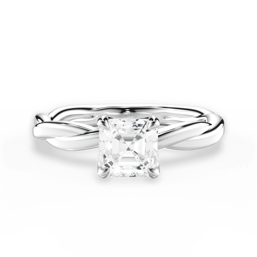14kt White Gold/18kt White Gold/Platinum/asscher/top