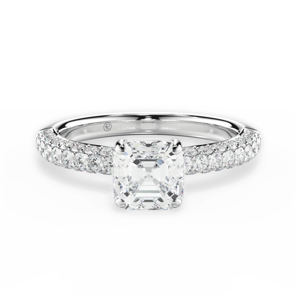 14kt White Gold/18kt White Gold/Platinum/asscher/top