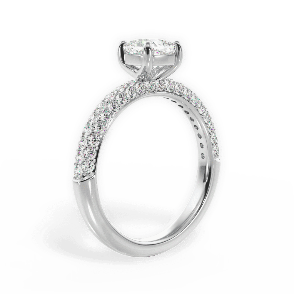 14kt White Gold/18kt White Gold/Platinum/cushion/front