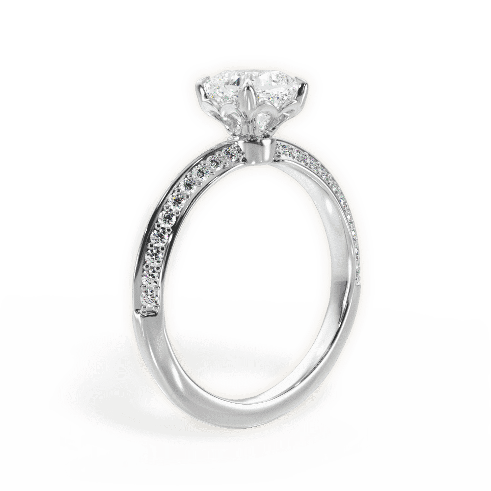 14kt White Gold/18kt White Gold/Platinum/cushion/front