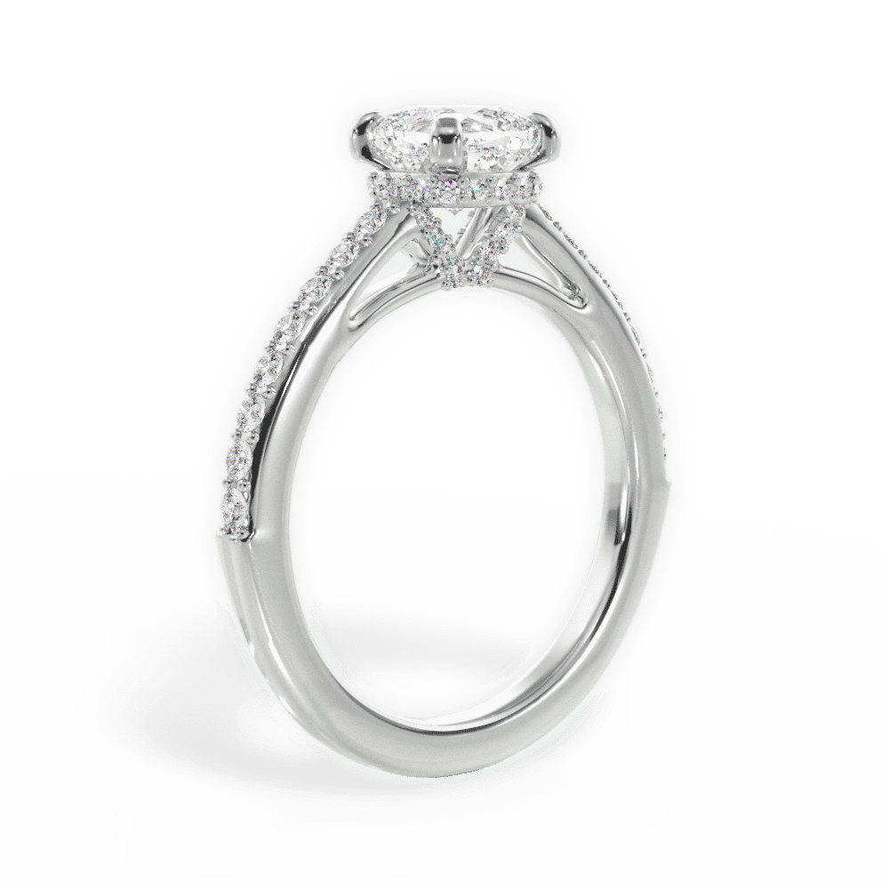 14kt White Gold/18kt White Gold/Platinum/cushion/front