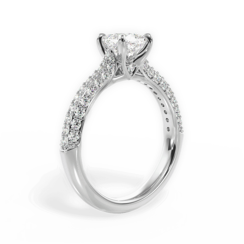 14kt White Gold/18kt White Gold/Platinum/cushion/front