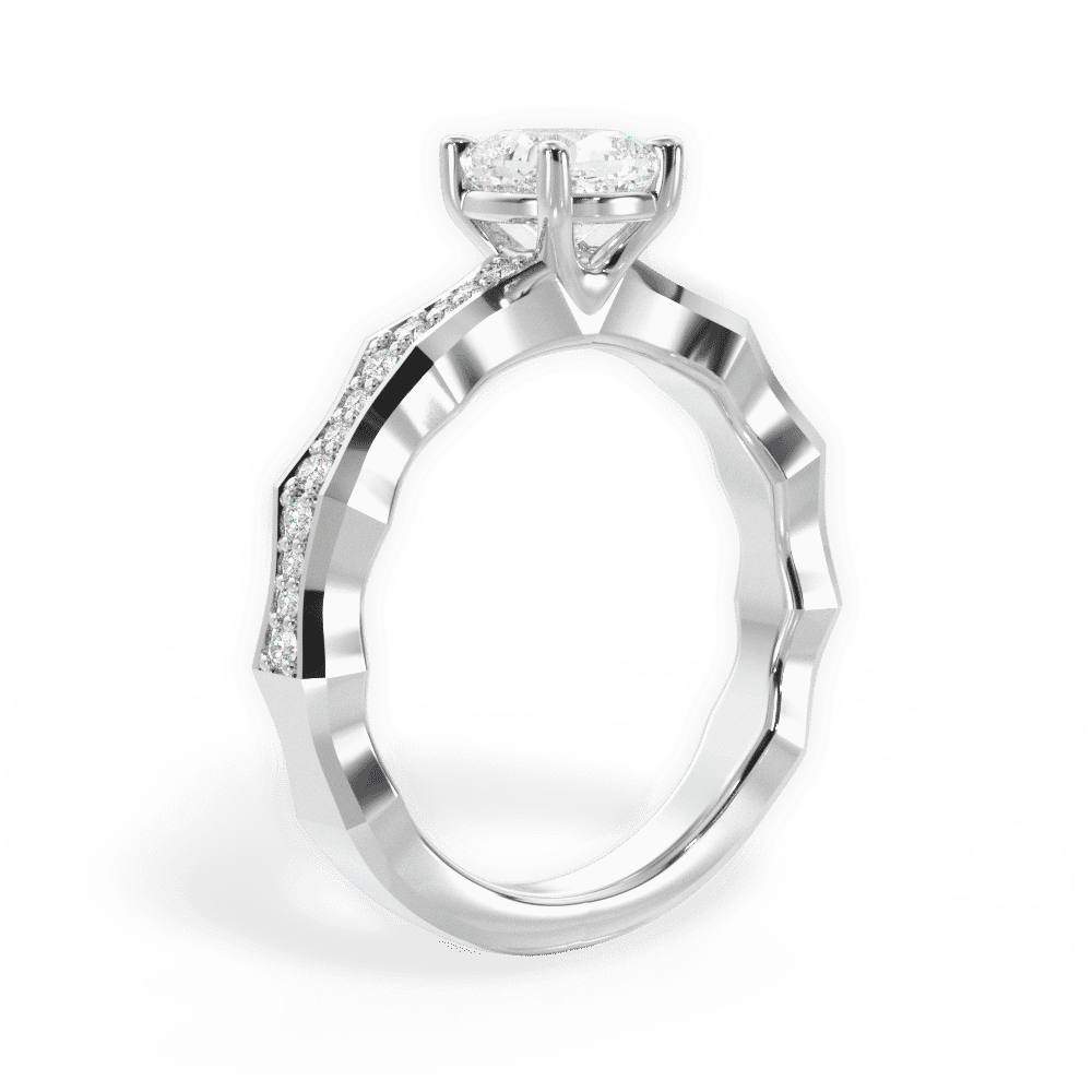 14kt White Gold/18kt White Gold/Platinum/cushion/front