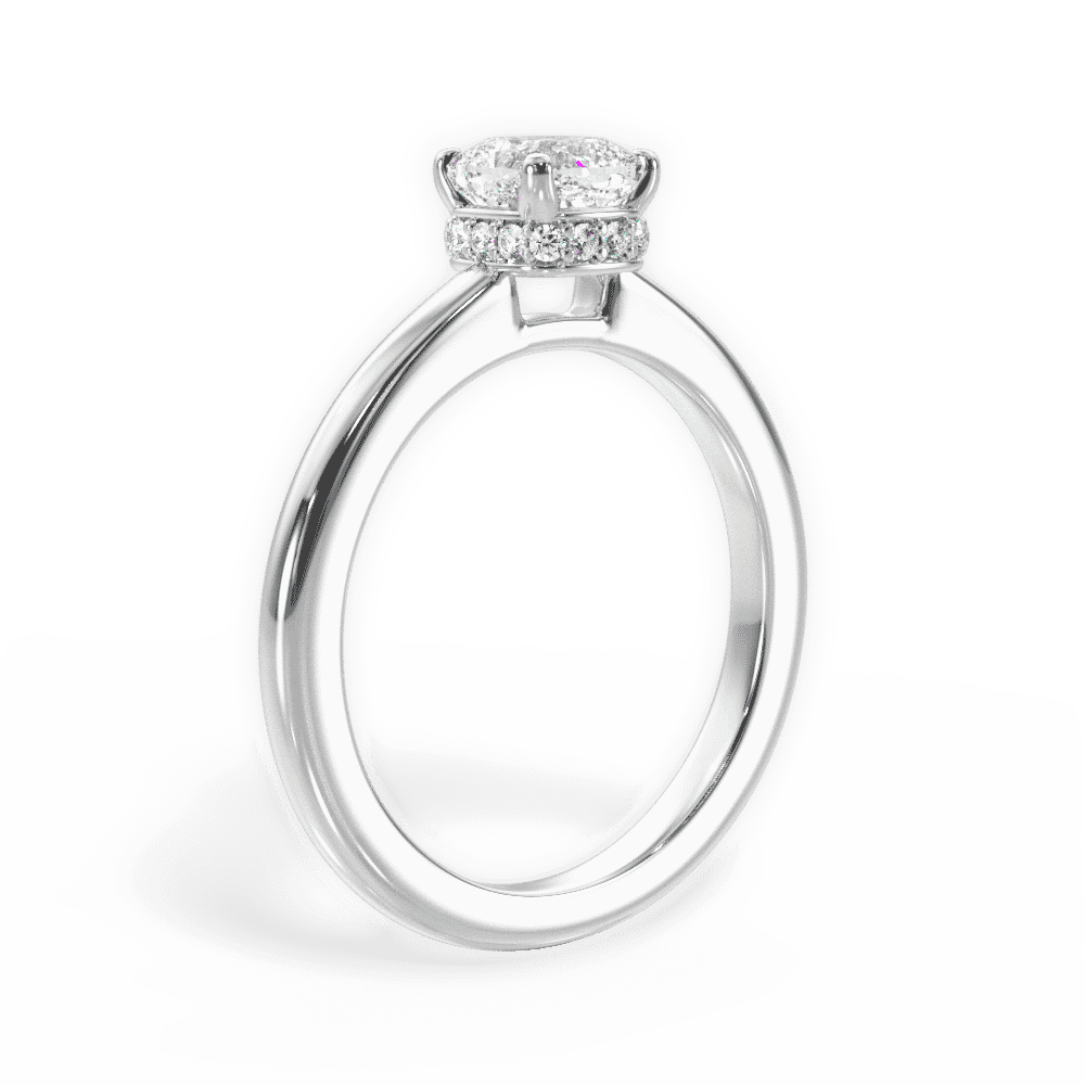 14kt White Gold/18kt White Gold/Platinum/cushion/front