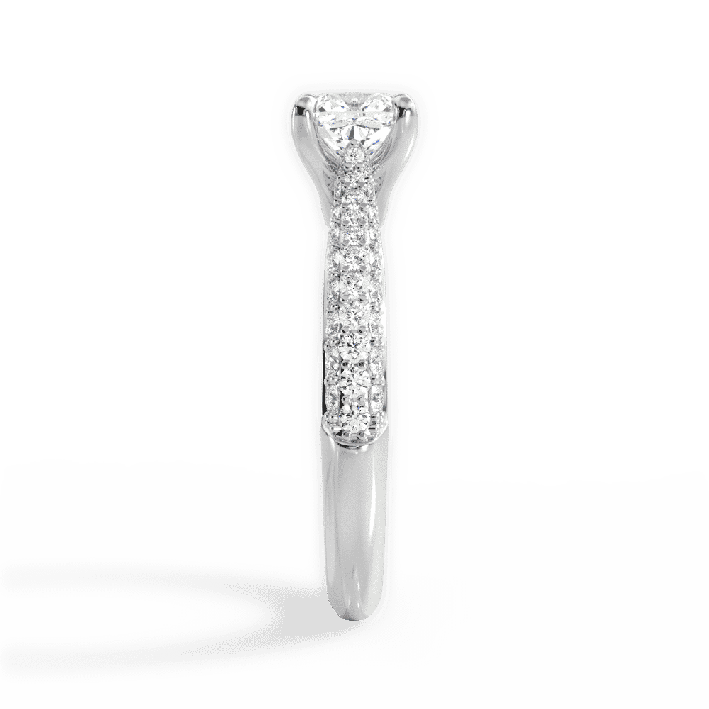14kt White Gold/18kt White Gold/Platinum/cushion/side