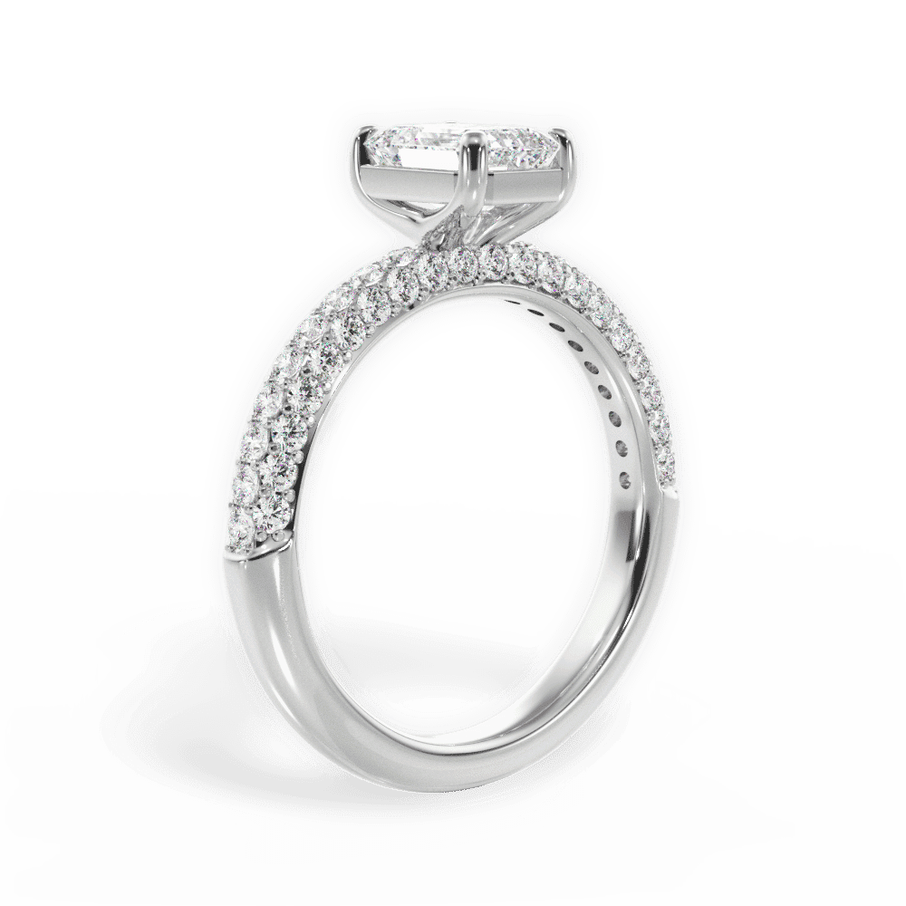 14kt White Gold/18kt White Gold/Platinum/emerald/front