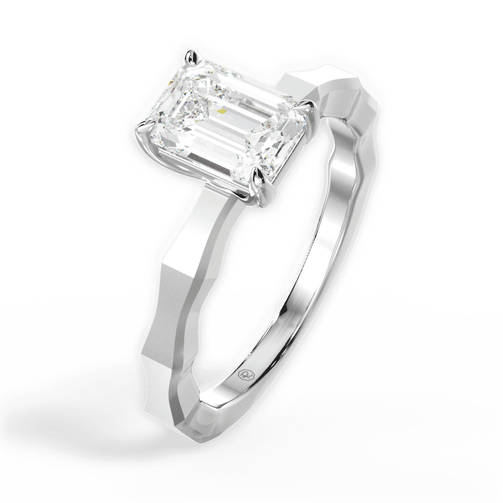 14kt White Gold/18kt White Gold/Platinum/emerald/side
