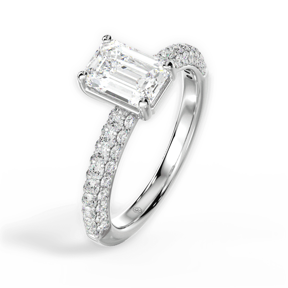 14kt White Gold/18kt White Gold/Platinum/emerald/side