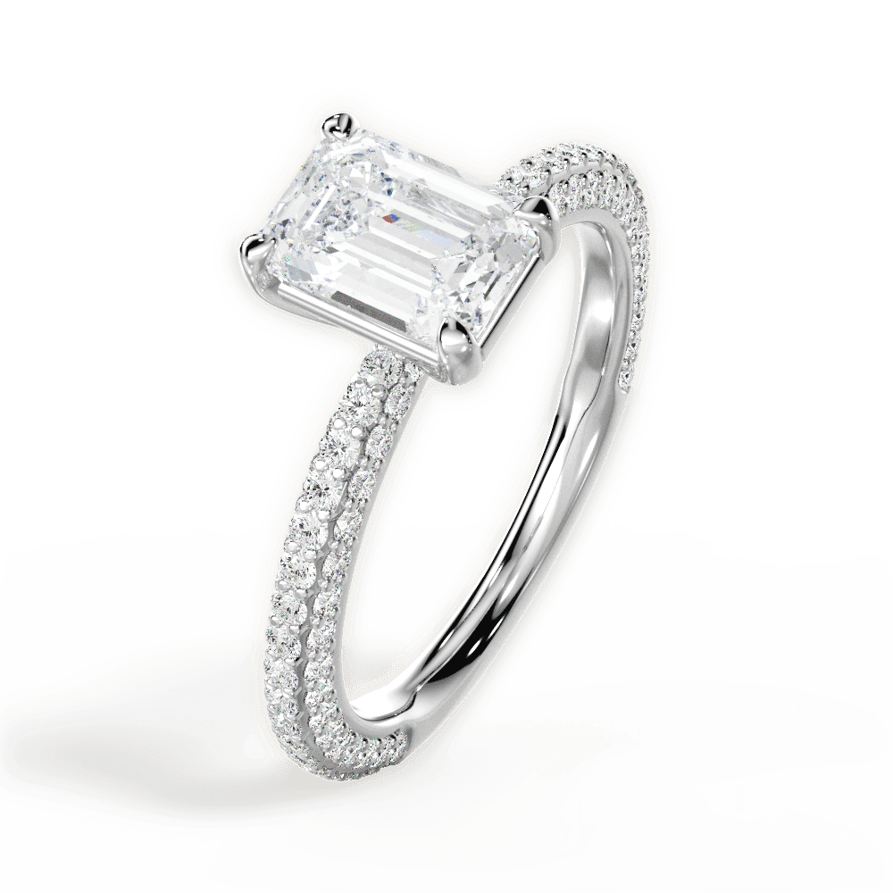 14kt White Gold/18kt White Gold/Platinum/emerald/side