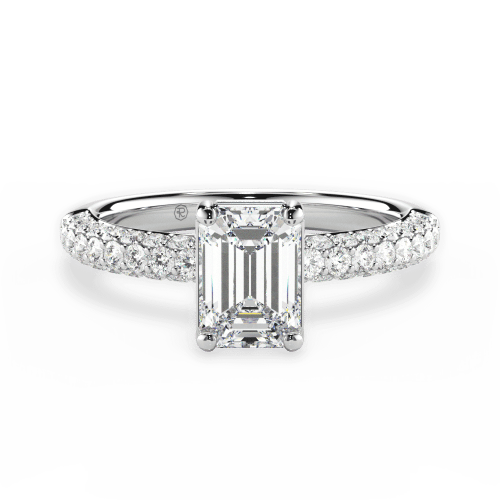 14kt White Gold/18kt White Gold/Platinum/emerald/top