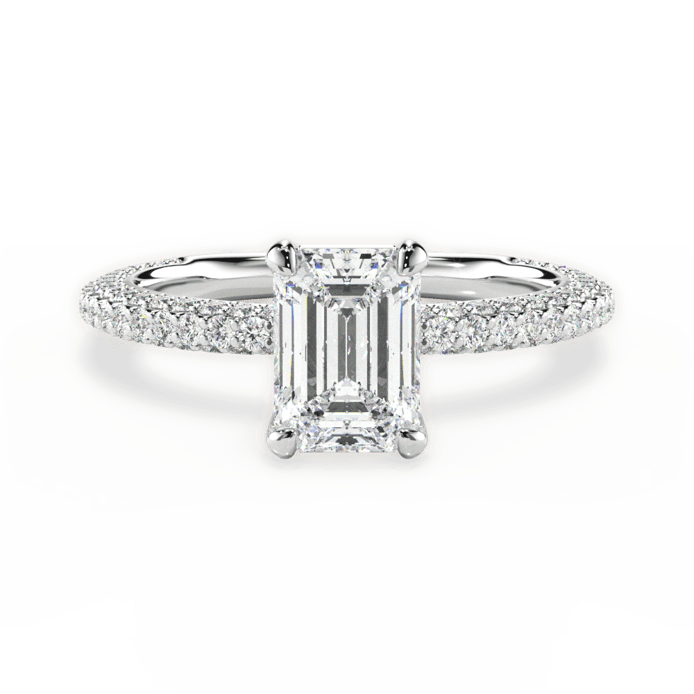 14kt White Gold/18kt White Gold/Platinum/emerald/top