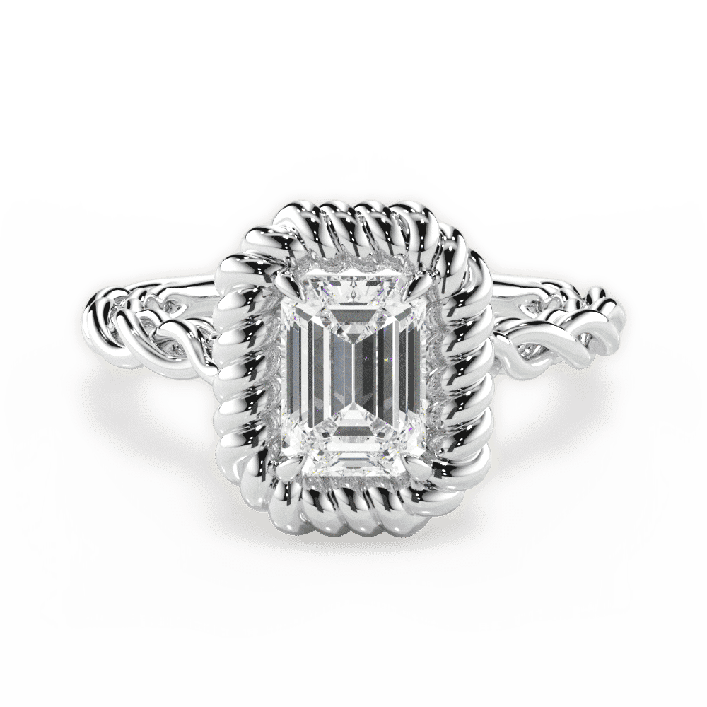 14kt White Gold/18kt White Gold/Platinum/emerald/top