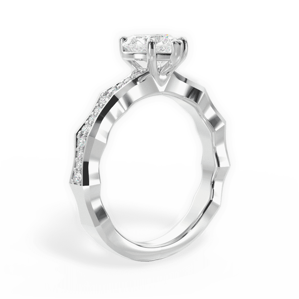 14kt White Gold/18kt White Gold/Platinum/heart/front