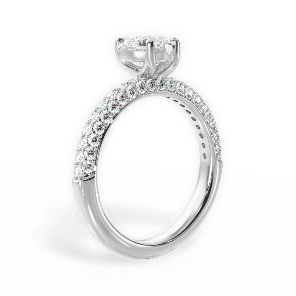 14kt White Gold/18kt White Gold/Platinum/heart/front