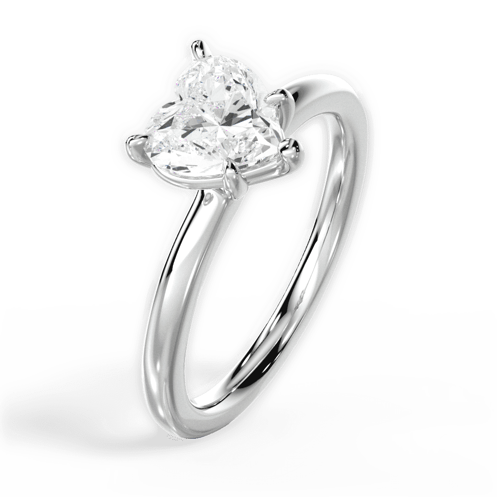 14kt White Gold/18kt White Gold/Platinum/heart/perspective