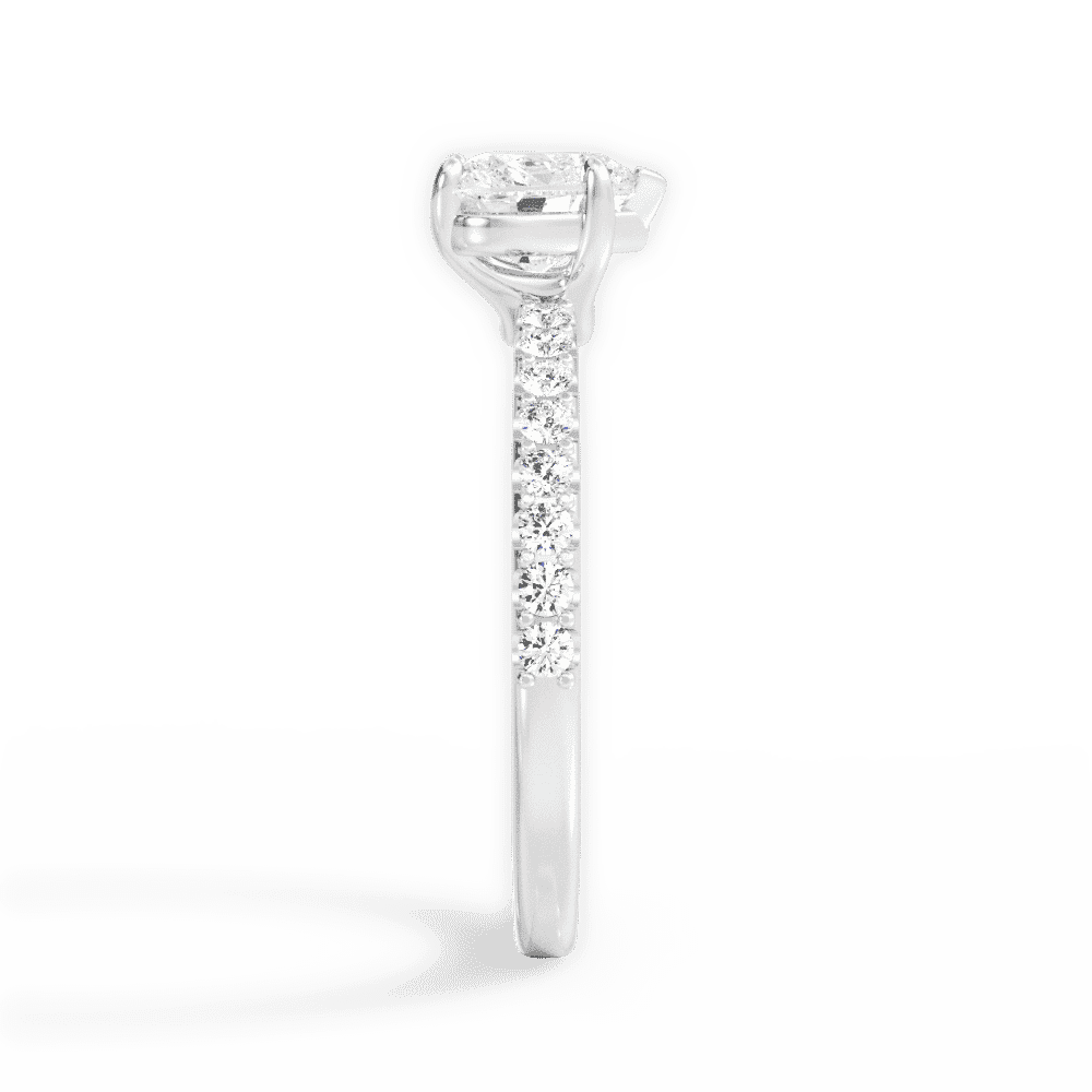 14kt White Gold/18kt White Gold/Platinum/heart/perspective