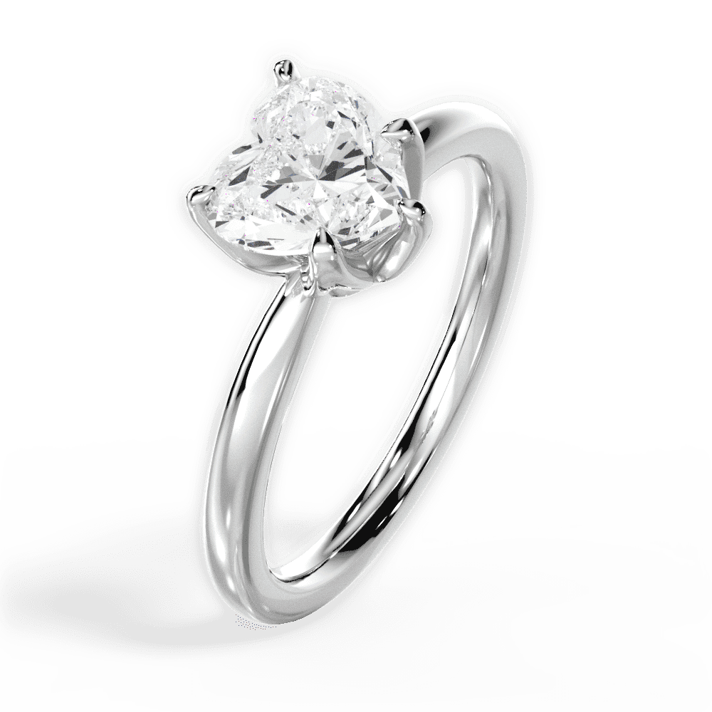 14kt White Gold/18kt White Gold/Platinum/heart/side