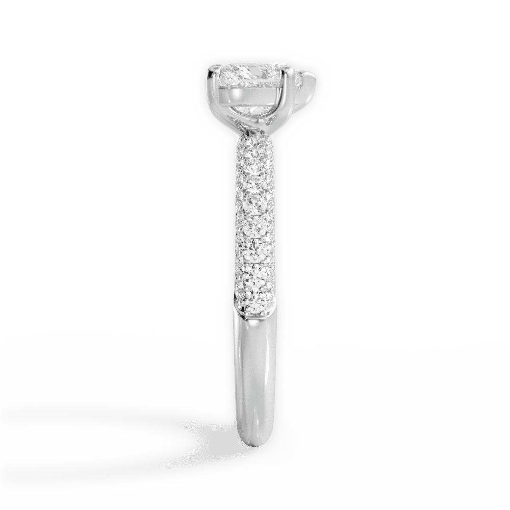 14kt White Gold/18kt White Gold/Platinum/heart/side