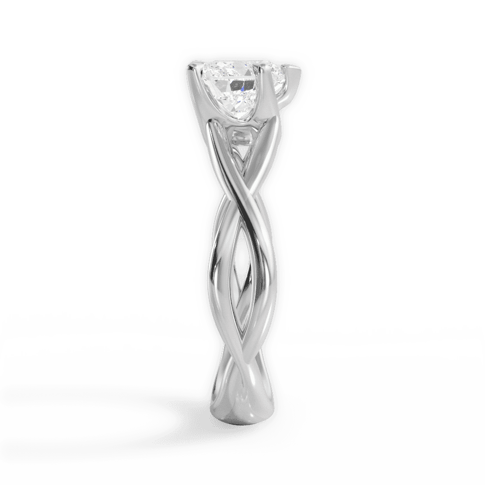 14kt White Gold/18kt White Gold/Platinum/heart/side