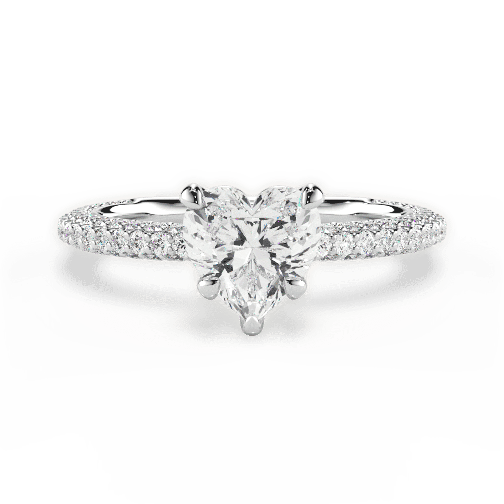 14kt White Gold/18kt White Gold/Platinum/heart/top