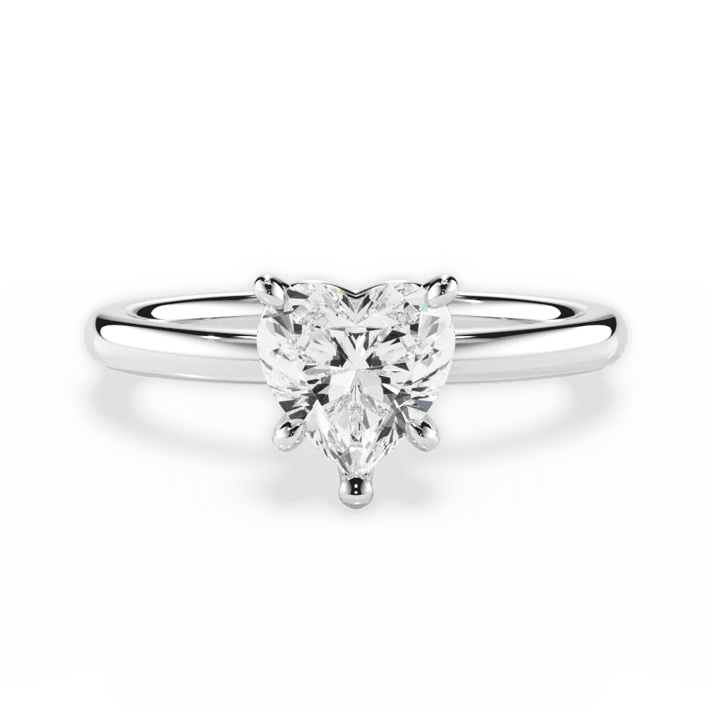 14kt White Gold/18kt White Gold/Platinum/heart/top