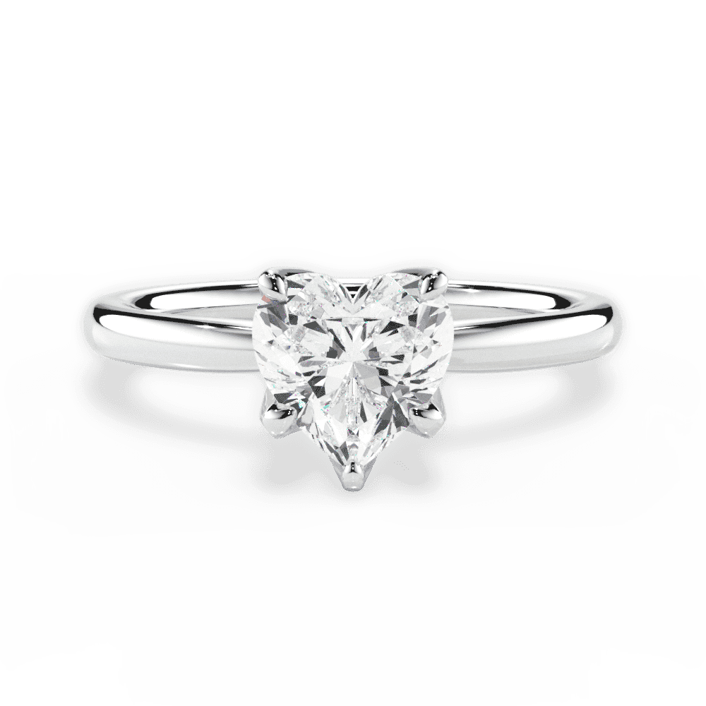 14kt White Gold/18kt White Gold/Platinum/heart/top