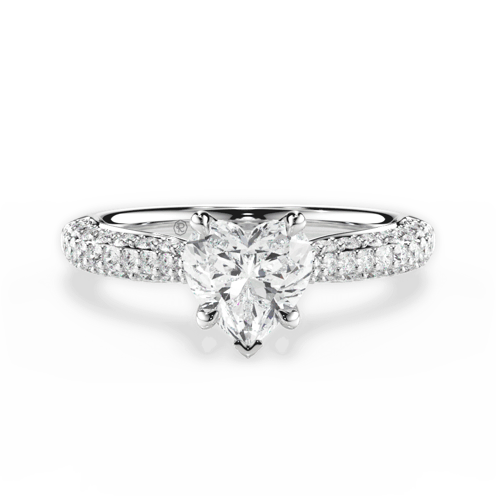 14kt White Gold/18kt White Gold/Platinum/heart/top